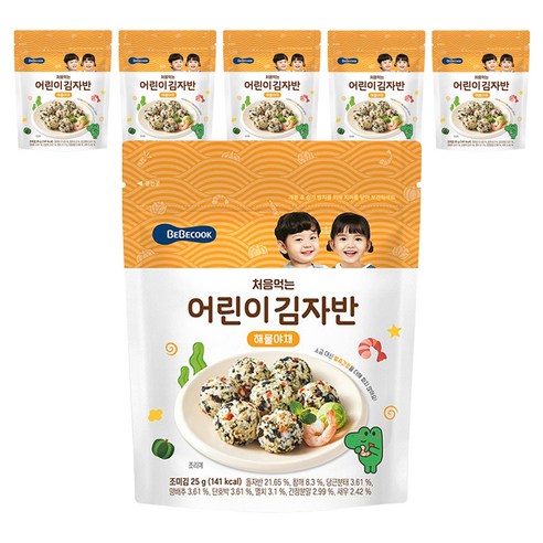 베베쿡 처음먹는 어린이 김자반, 해물야채맛, 25g, 6개
