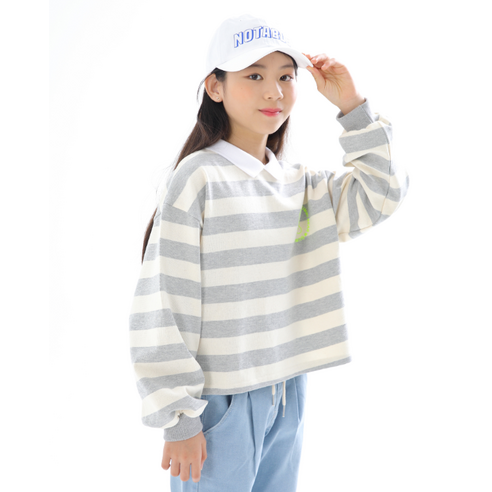 Junior 時尚 女孩 服裝 上衣 領 T卹 女孩 女孩 初中