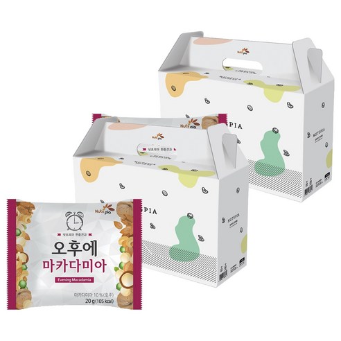 넛츠피아 오후에 마카다미아 하루견과, 20g, 100개