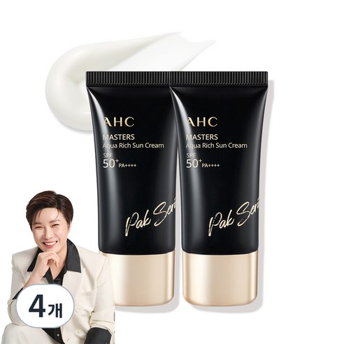 본트리선크림 AHC 마스터즈 아쿠아 리치 선크림 SPF50+ PA++++, 4개, 30ml Best Top5