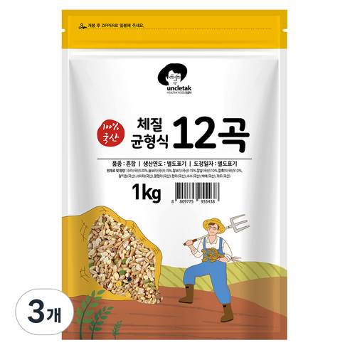 엉클탁 체질균형식 12곡, 1kg, 3개