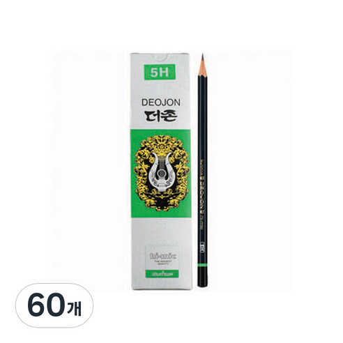 문화연필 더존 연필 5H, 혼합색상, 60개