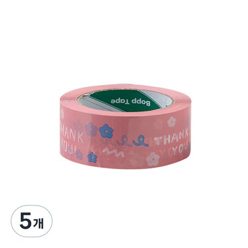 에이러블 포장용 박스테이프 45mm x 100m B0210, 4 핑크플라워, 5개