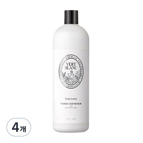 베르블랑 유아 섬유 유연제 튤립가든향, 1000ml, 4개