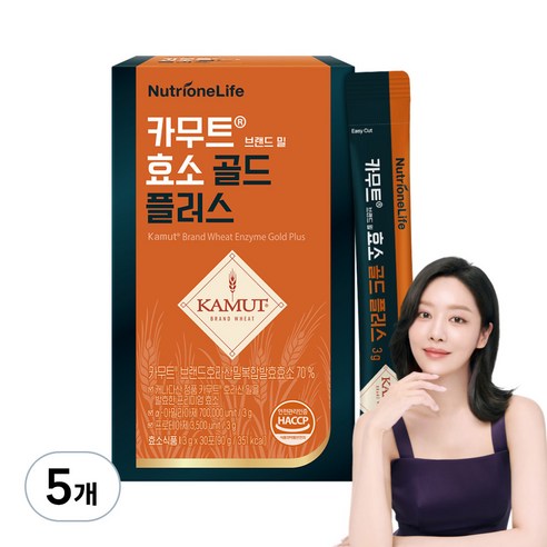 뉴트리원 카무트 브랜드 밀 효소 골드 플러스, 90g, 5개