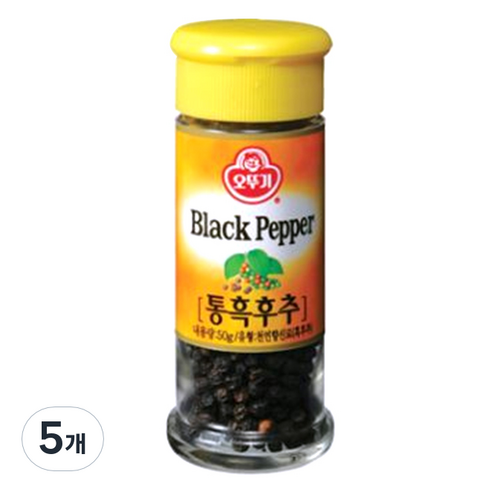 오뚜기 통흑후추, 50g, 5개