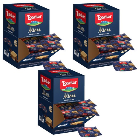로아커 웨하스 미니스 디스펜서 크림카카오 50p, 500g, 3개