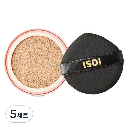 아이소이 스킨케어 쿠션 파운데이션 SPF38 PA++ 리필 + 퍼프, 21호(쿠션), 5세트