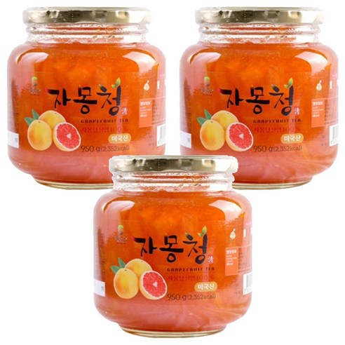 해맑음 새콤달콤 자몽청, 950g, 3개