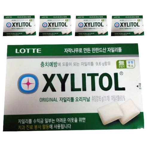롯데자일리톨 오리지날 코팅, 16g, 5개