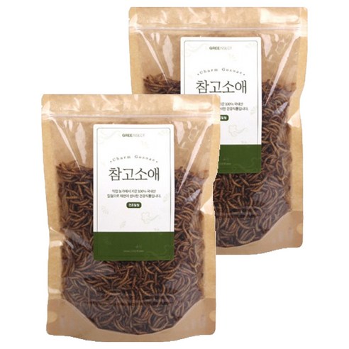 그리인섹 참고소애 건조밀웜 식용곤충, 130g, 2개
