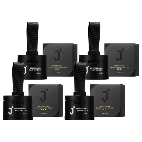 제이숲 프로페셔널 커버업 헤어 섀도우 4g, 블랙, 4개