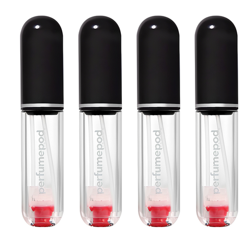 트라발로 퍼퓸팟 퓨어 펌핑식 충전 휴대용 향수공병 5ml, 블랙, 4개