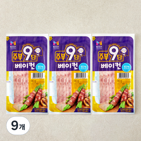 주부9단 베이컨, 90g, 9개