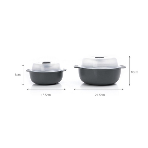 스마트 전자렌지 찜기 550ml + 1200ml 세트, 그레이, 1세트