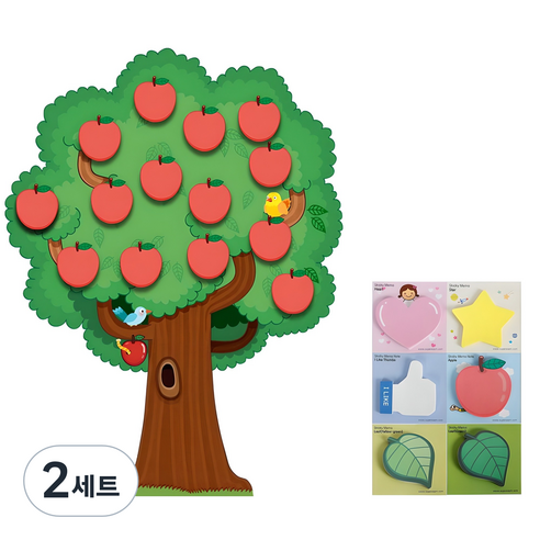슈퍼쌤에듀 대형 사과나무 환경미화 세트, 혼합색상, 2세트