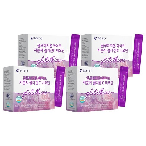 보뚜 글루타치온 화이트 저분자 콜라겐C 비오틴, 120g, 4개