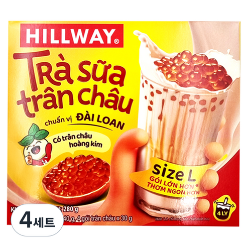 힐웨이 버블티 라지 고형차 40g x 4p + 버블 30g x 4p 세트, 4세트