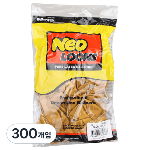 네오룬스 30cm 라운드풍선 50p, 펄 골드, 6개