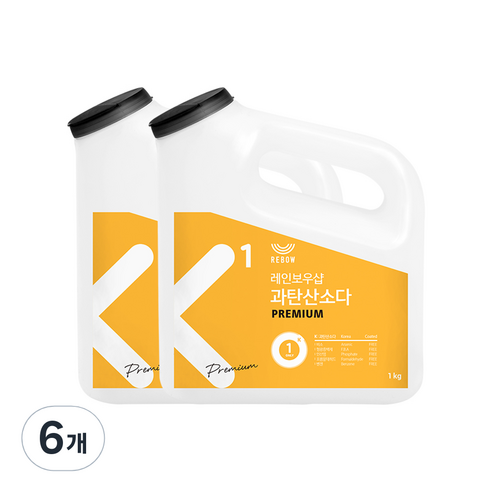 레인보우샵 K1 과탄산소다 프리미엄 왕톡톡이, 1kg, 6개