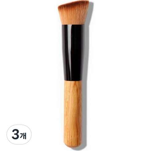 미니맥시 기본형 사선 파운데이션 브러쉬, 3개, 혼합색상