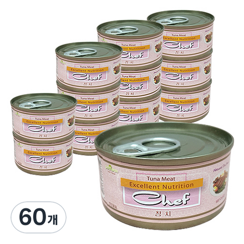 쉐프 고양이캔 참치, 참치맛, 60개