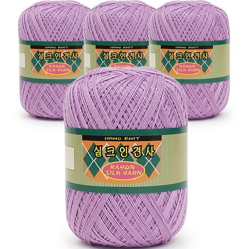 필립섬유 쎄비 실크 인견사 뜨개실 90g x 4p, 843 연보라, 4개