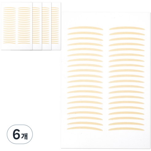 더분 깃털 단면 쌍꺼풀테이프 200매, 누드A타입, 6개