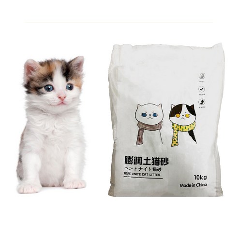 벤토나이트 먼지없는 응고형 고양이 모래, 10kg, 1개, 무향