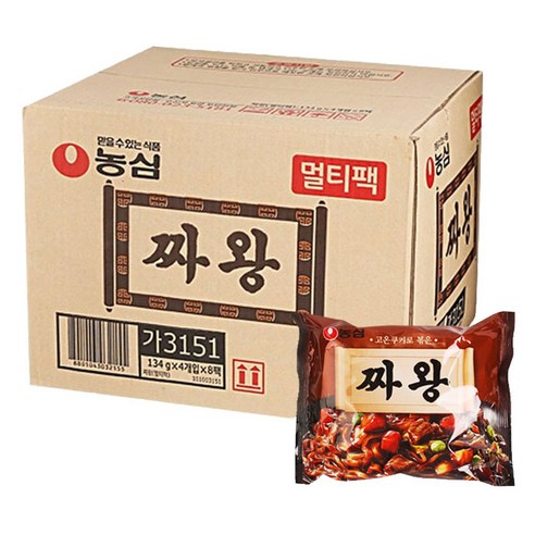 농심 짜왕 4개입, 134g, 8개