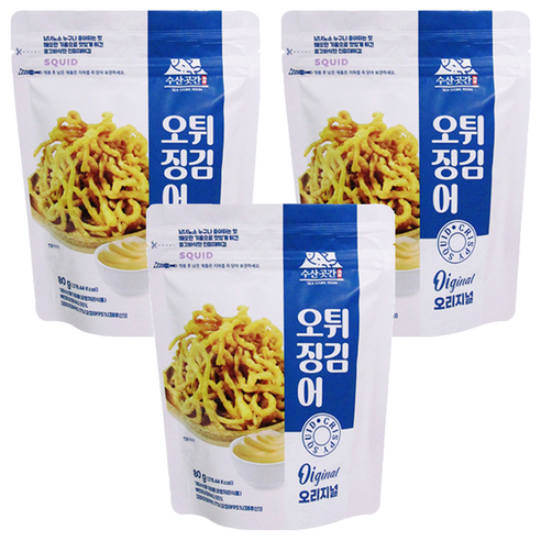 수산곳간 오징어튀김, 80g, 3개