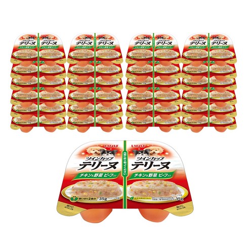 이나바 강아지 트윈컵 TDC-11 24P, 혼합맛(치킨/채소/소고기), 70g, 24개