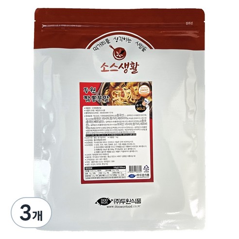 소스생활 짬뽕 분말 소스, 1kg, 3개