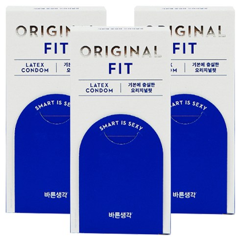 바른생각 오리지널핏 일반형 콘돔, 12개입, 3개