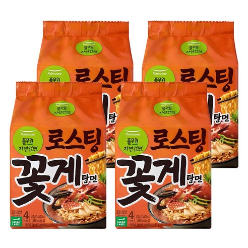 풀무원자연건면 로스팅 꽃게탕면 103g, 16개