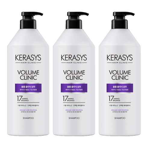 케라시스 볼륨 클리닉 단백질 샴푸 플로럴파우더향, 980ml, 3개