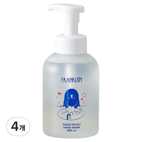 FRANKLIIN 프랭클린 핸드워시 거품형, 무향, 500ml, 4개
