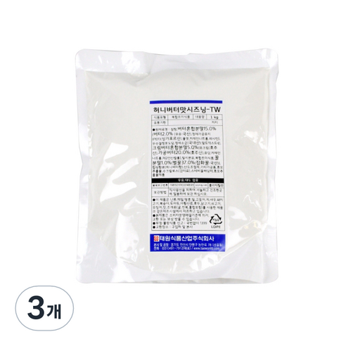 태원식품 허니버터맛 시즈닝 TW, 1kg, 3개