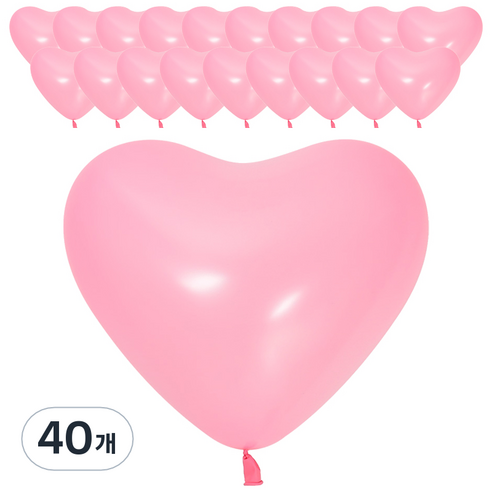셈퍼텍스 하트풍선 30cm, 핑크, 40개
