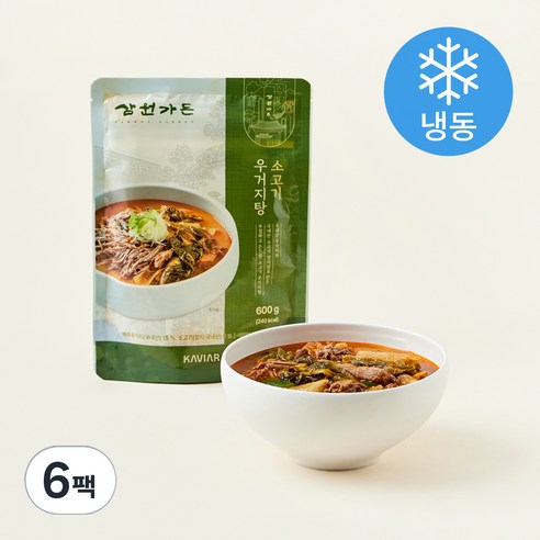 삼원가든 소고기 우거지탕 (냉동), 600g, 6팩