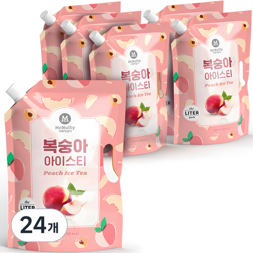 맥널티커피 복숭아 아이스티, 1L, 24개