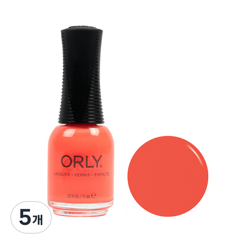 오를리 네일컬러 매니큐어 11ml, 2020065 아티피셜 오렌지, 5개