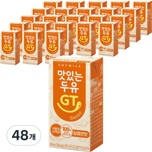 맛있는두유GT 달콤한 맛, 190ml, 48개