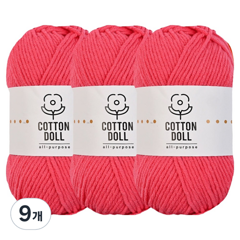 니뜨 코튼돌 뜨개실 50g, 9개, 16코랄