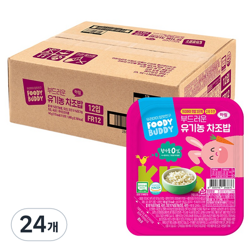 푸디버디 부드러운 유기농 차조밥, 140g, 24개