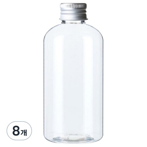 병도매닷컴 DTB250 투명 음료용기 알루미늄 실버캡, 250ml, 8개