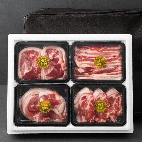 파머스팩 제주 흑돼지 4종 선물세트 (냉장), 1.6kg, 1세트