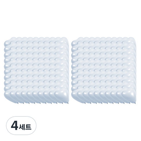 블럭마트 웨딩 룸 장식 하트모양 풍선 100p세트, 블루, 4세트