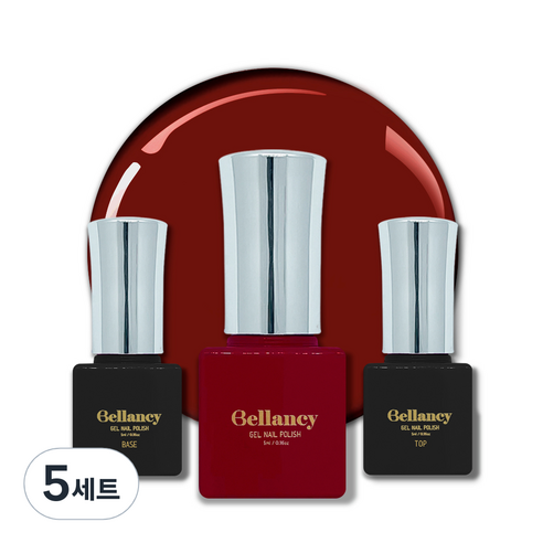 벨랑시 젤네일 3종세트, 5세트, 벨랑시 베이스 5ml+SN-10 버건디 5ml+벨랑시 탑 5ml