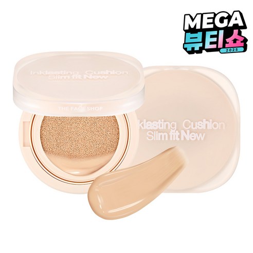 더페이스샵 잉크래스팅 슬림핏 뉴 쿠션 파운데이션 12g, N201 애프리콧 베이지, 1개